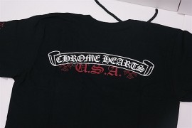 Chrome Hearts Red USA T-Shirt Black (S) (2)