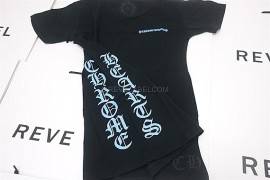 Chrome Hearts Women Blue Script T-Shirt Black (XS) (6)